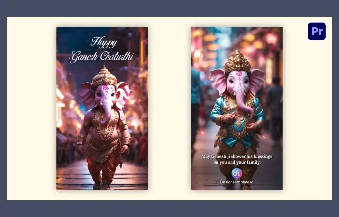 Happy Chaturthi Greetings 3D Design Instagram Story